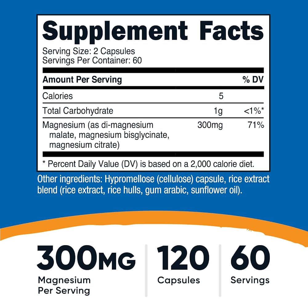 Nutricost Triple Magnesium Complex 300mg - 120 Capsules - image 2