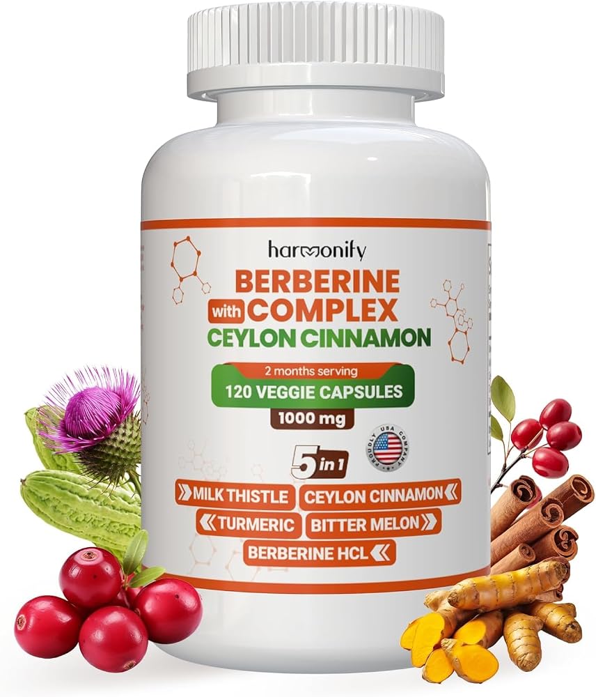 HARMONIFY Berberine Supplement with Ceylon Cinnamon - 120 Capsules