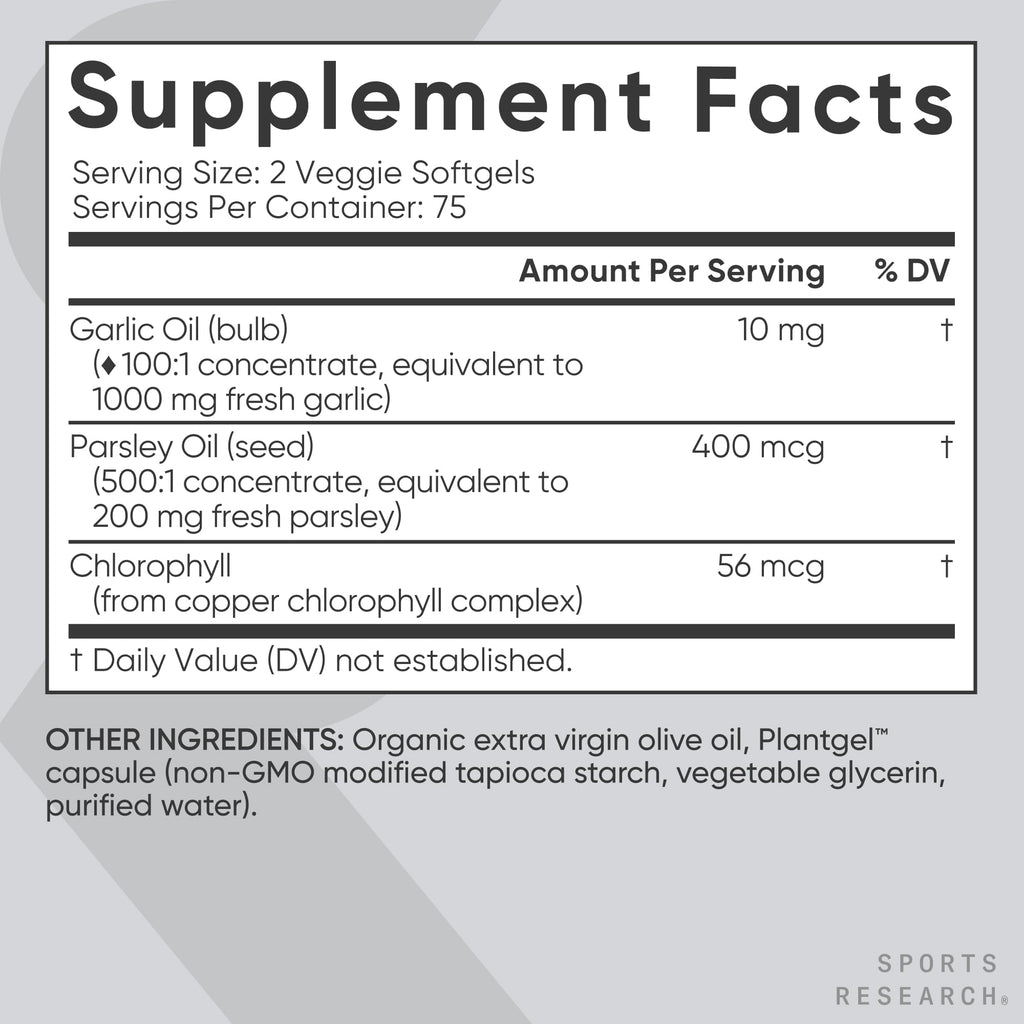 Sports Research Odorless Garlic Oil - 150 Softgels - image 5