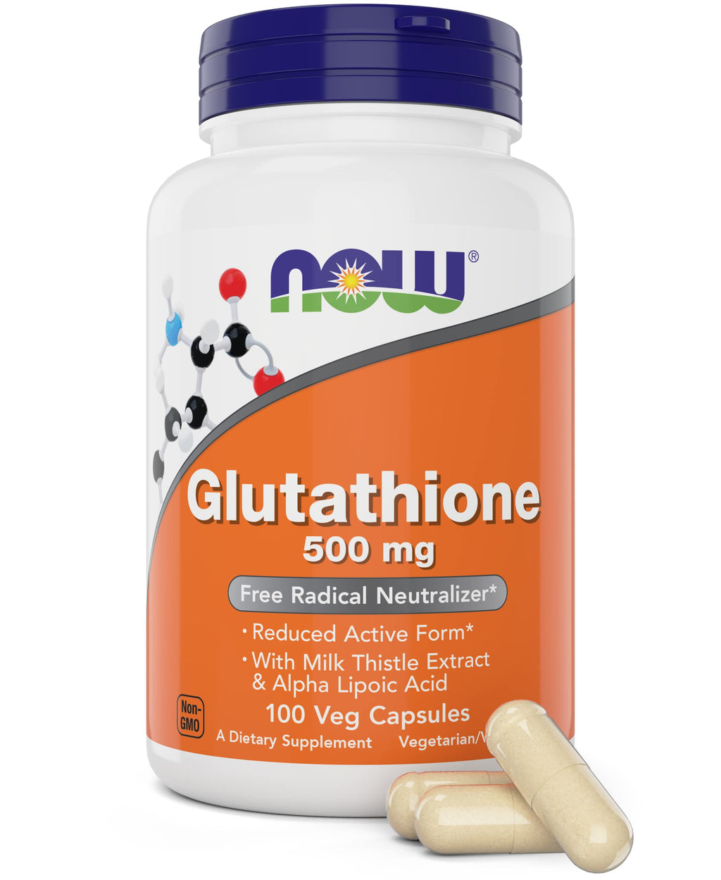 NOW Foods Glutathione 500 mg - 100 Vegetarian Capsules