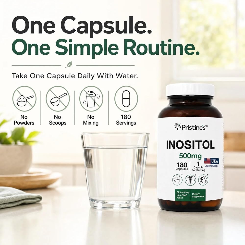 PRISTINE'S Myo Inositol 500mg Capsules for Women - 180 Capsules - image 3