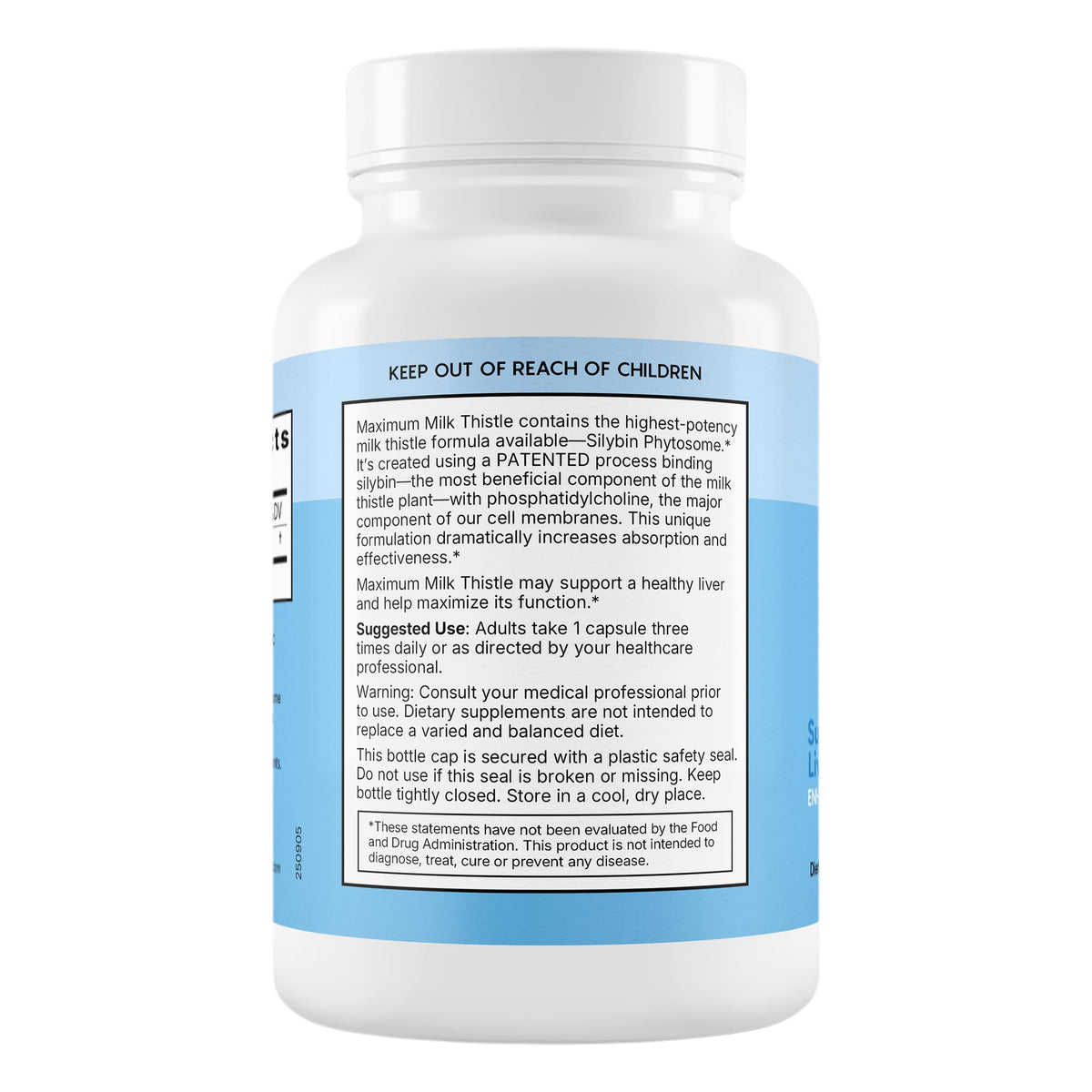 Natural Wellness Milk Thistle Formula Bottles - 90 Capsules