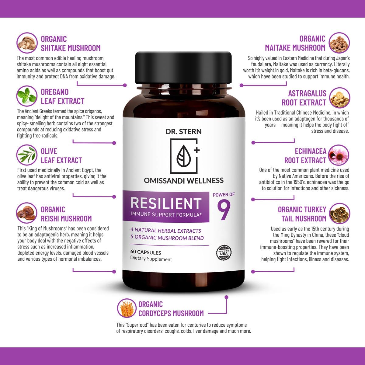 Dr. Stern Resilient Natural Immune System Support - 60 Capsules - image 5