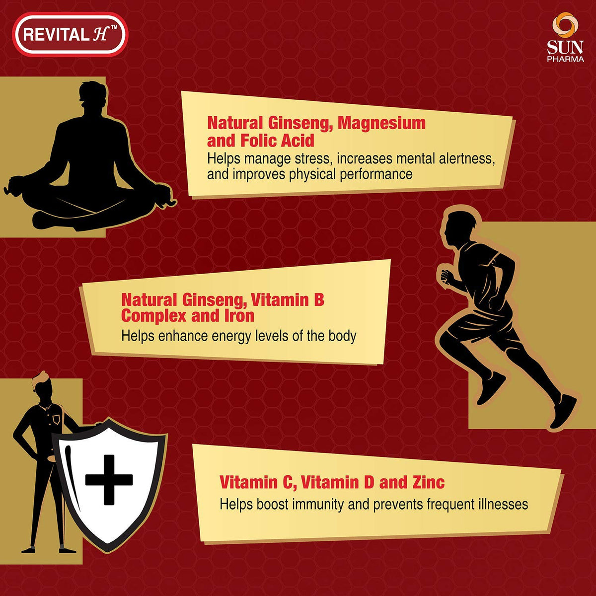 Revital H for Men Multivitamin with Ginseng - 60 Capsules - image 3