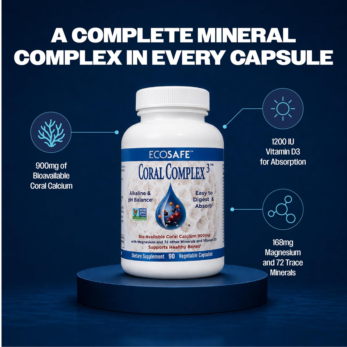Coral Complex 3 - Coral Calcium 900 mg with Vitamin D3 1200 IU