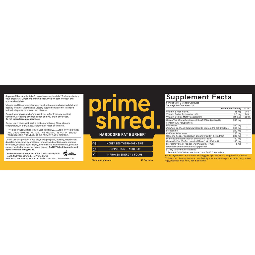 PrimeShred Fat Burner for Men - 90 Capsules - image 2
