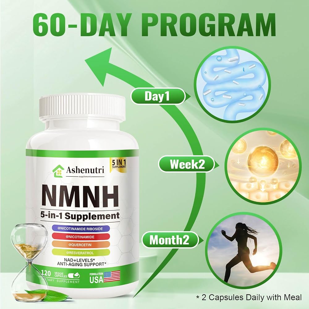 Ashenutri NMNH Supplement NAD+ Support - 120 Capsules - image 5