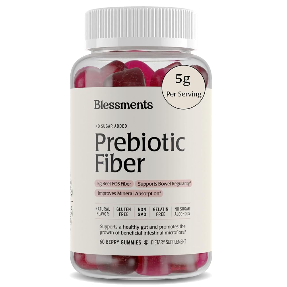 Blessments - Prebiotic Fiber Gummies, No Added Sugar, 5g, 60 Count