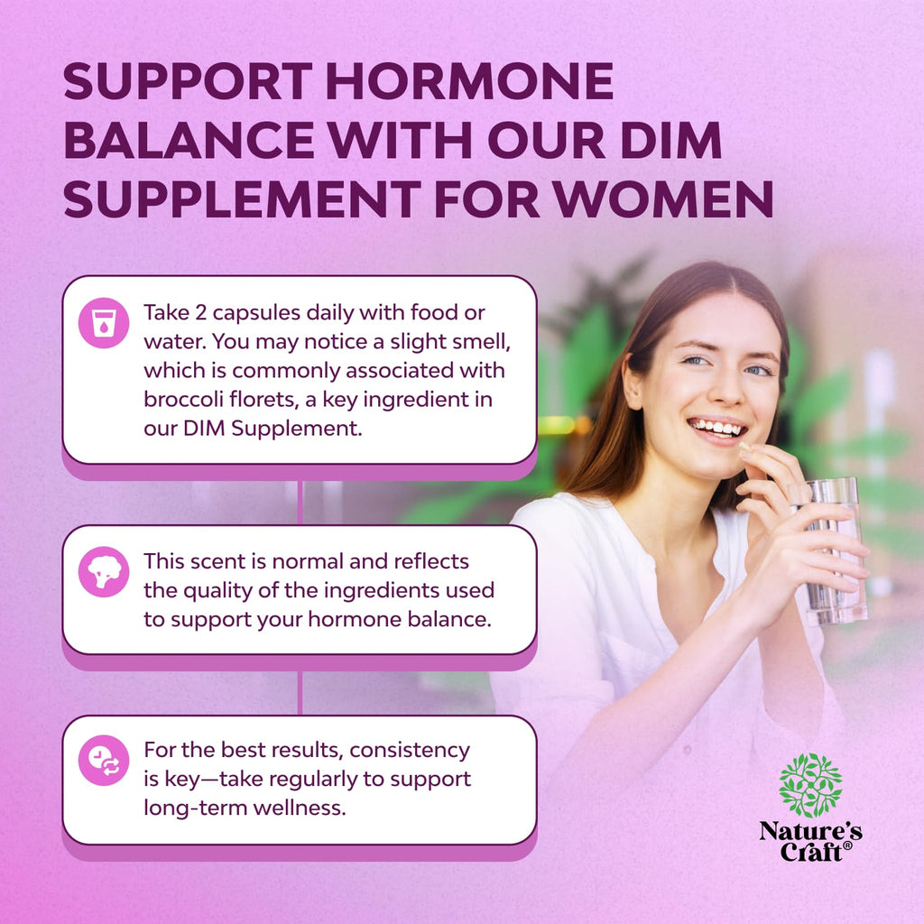 Natures Craft DIM Supplement for Women Hormone Balance - 120 Capsules - image 2
