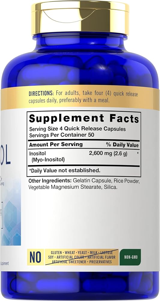 Carlyle Inositol Supplement 2600mg - 200 Capsules - image 2