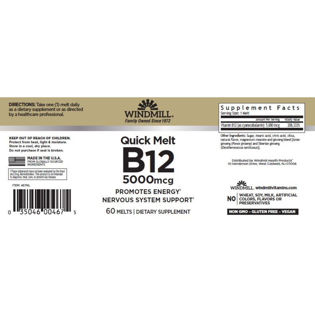 Windmill Vitamin B-12 5000 MCG Quick Melt - image 3