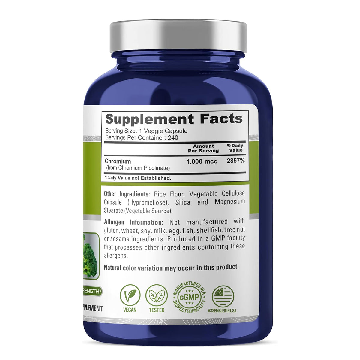 NusaPure Chromium Picolinate 1000mcg - 240 Capsules - image 2