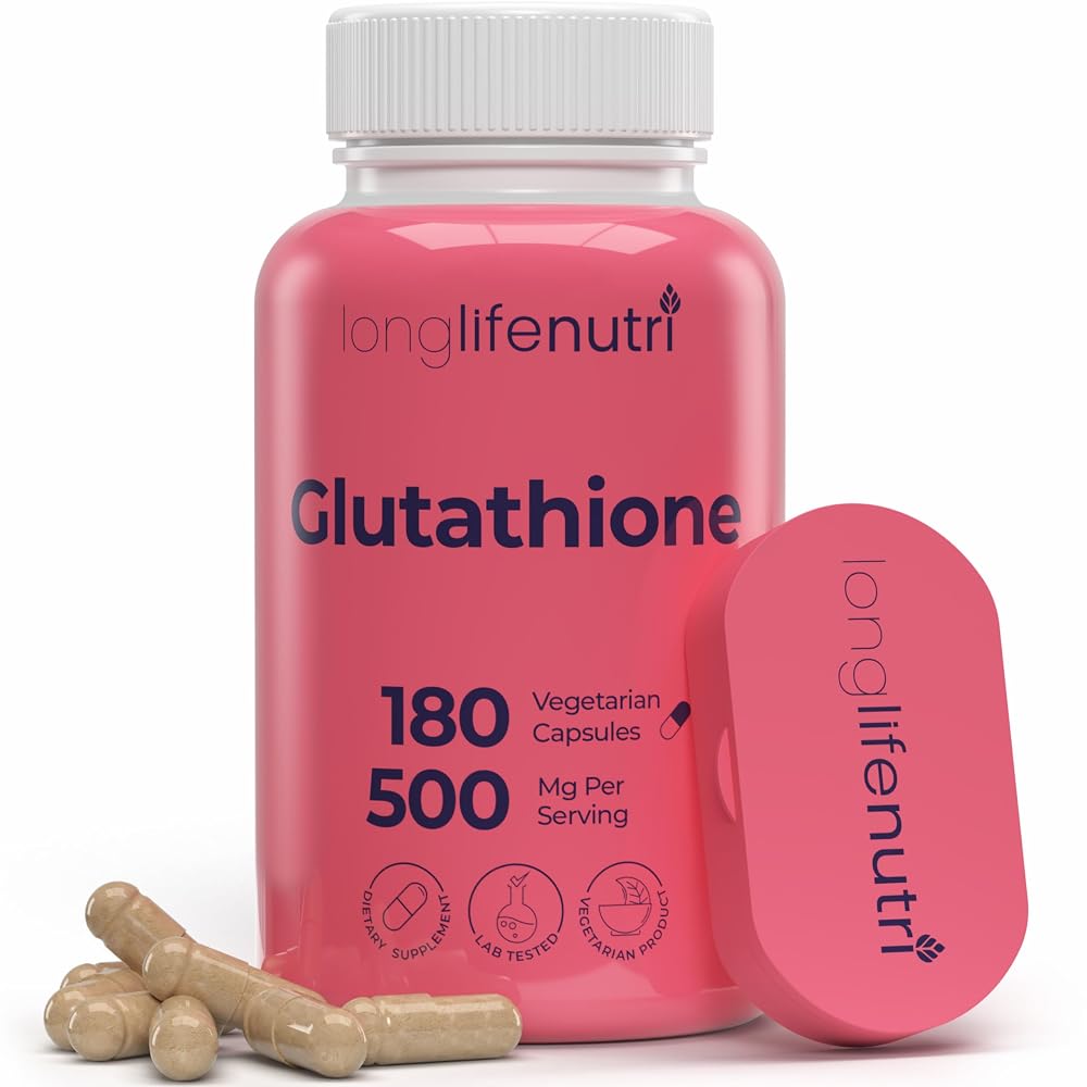 LongLifeNutri Reduced Glutathione 500mg Antioxidant - 180 Capsules