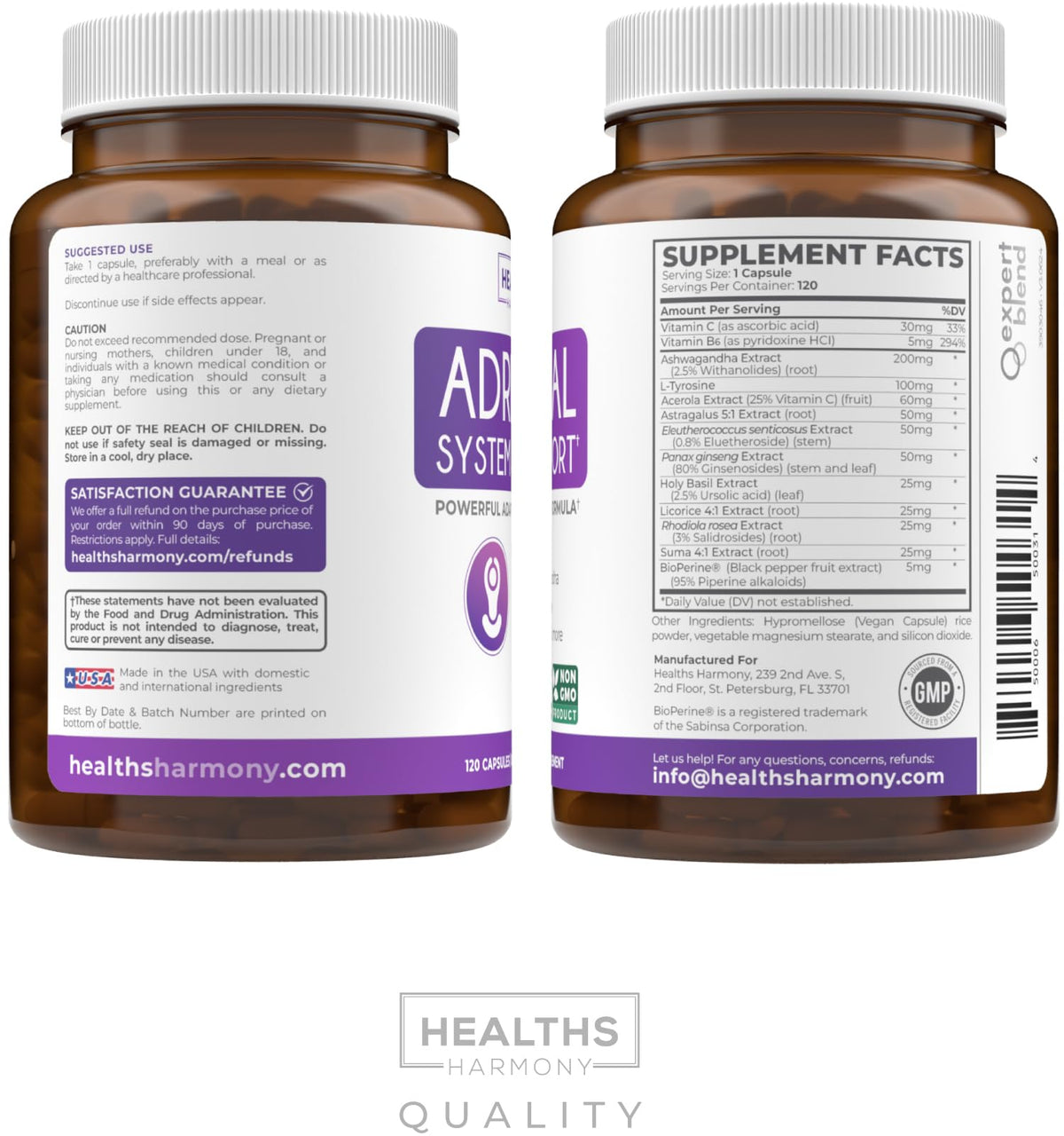 Healths Harmony Adrenal Support & Cortisol Manager - 120 Capsules - image 8