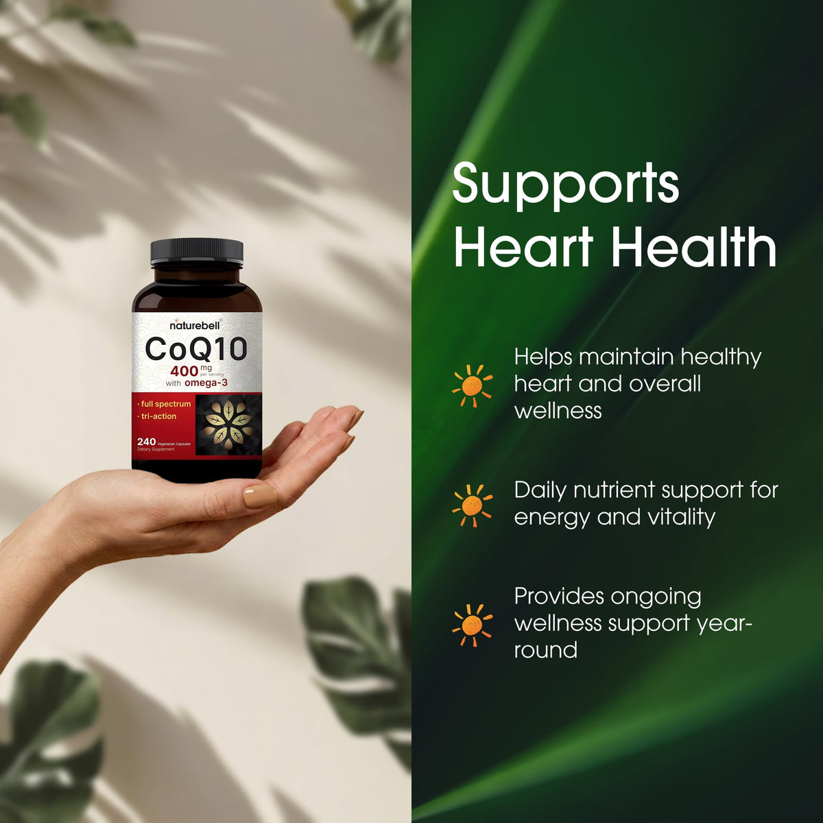 NatureBell CoQ10 400mg with Omega-3 - 240 Capsules - image 4