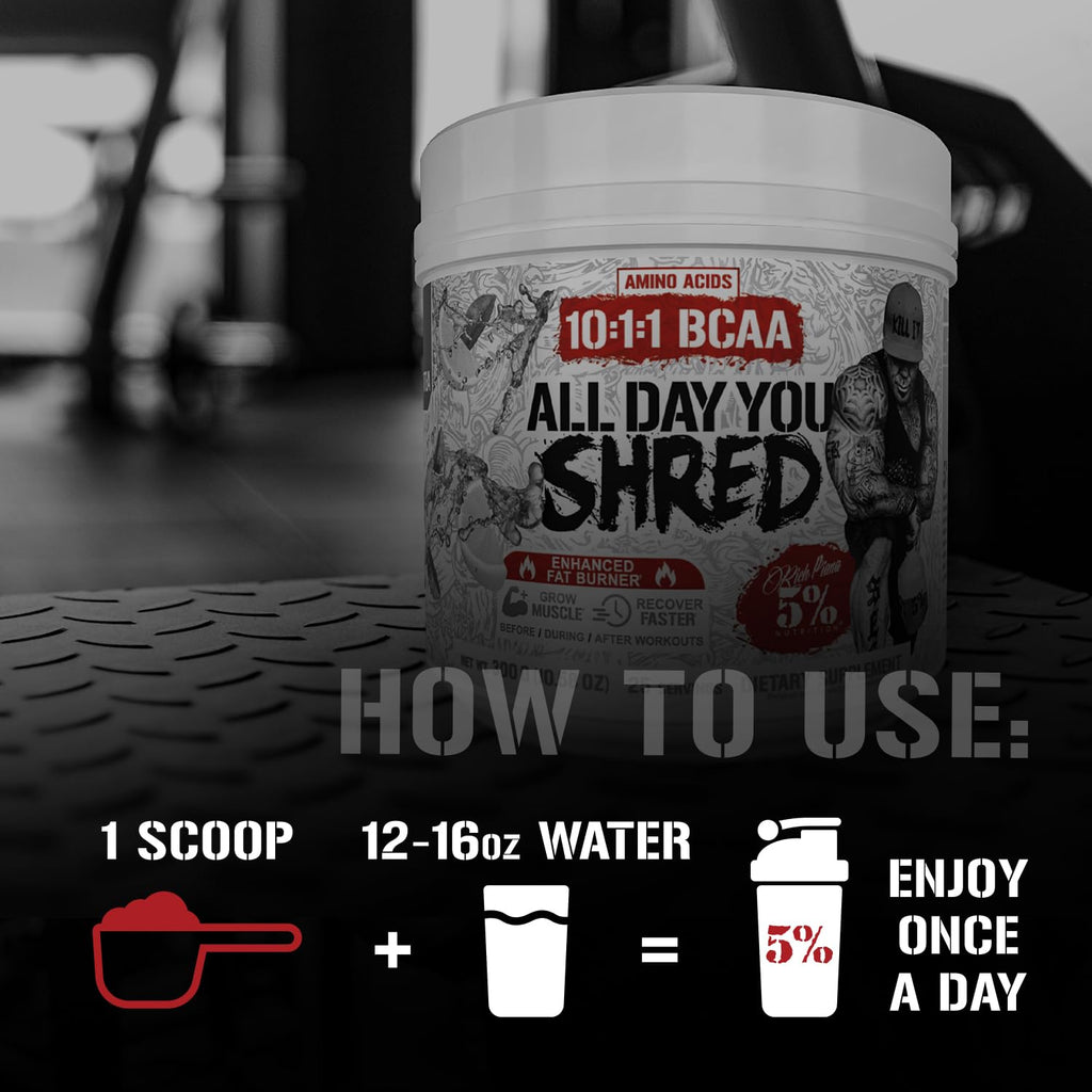 5% Nutrition AllDayYou Shred Fat Burner BCAA Powder - 9.9 oz - image 5
