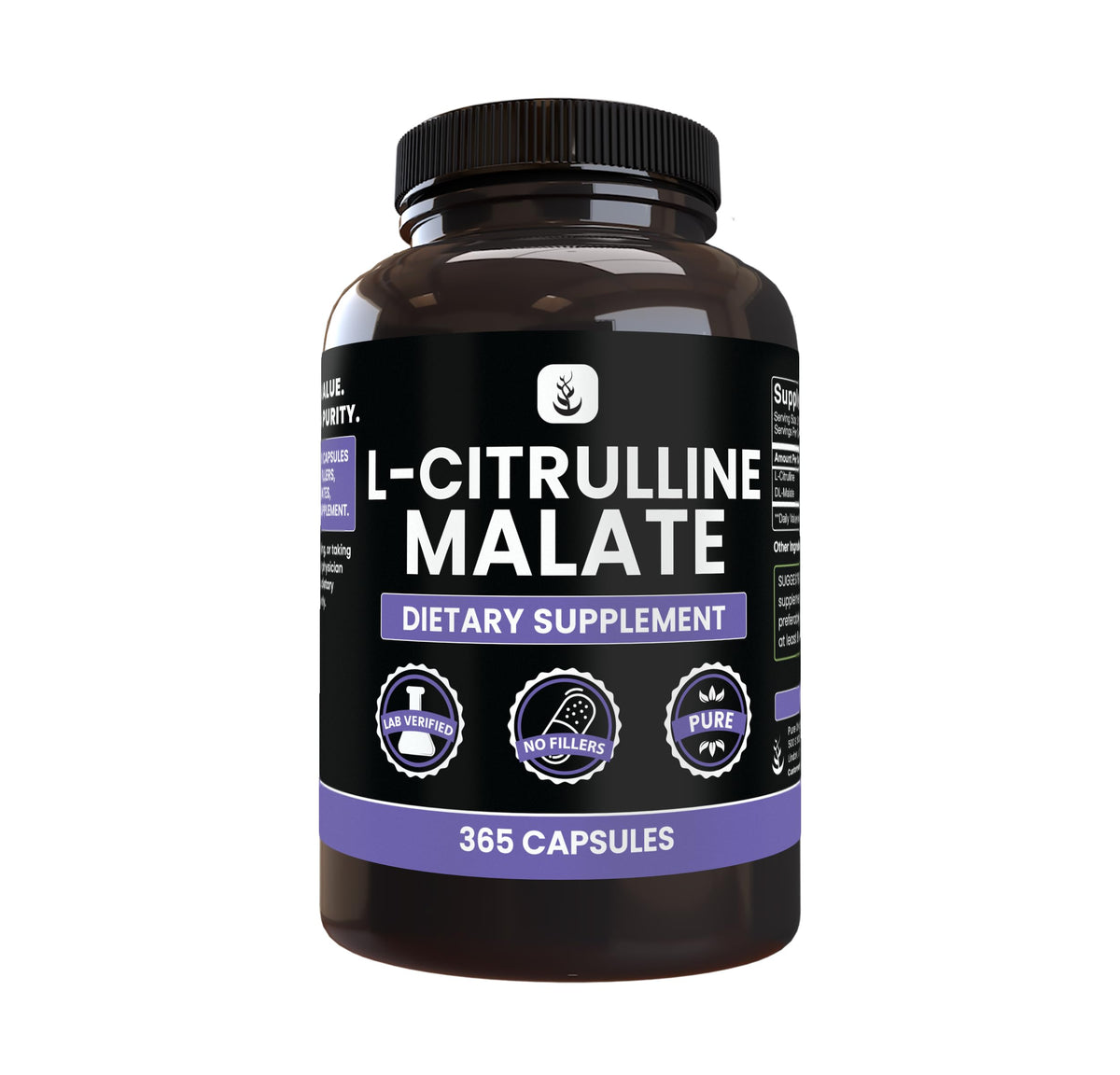 Pure Original Ingredients L-Citrulline DL-Malate - 365 Capsules