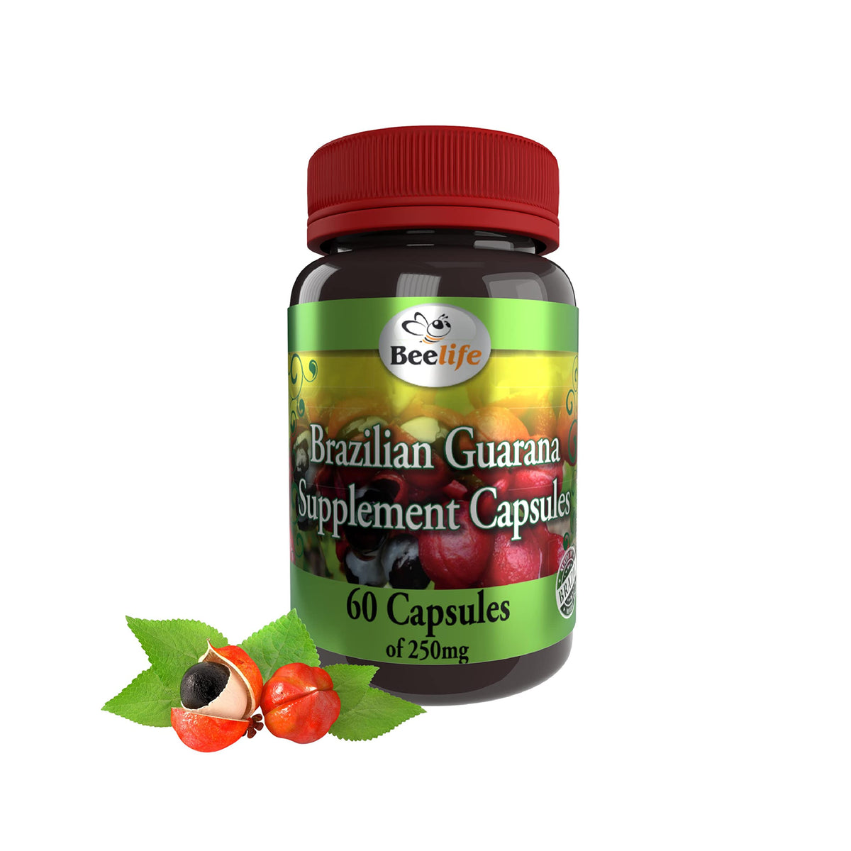 Beelife Brazilian Guarana Capsules 250mg Energy & Focus - 60 Capsules