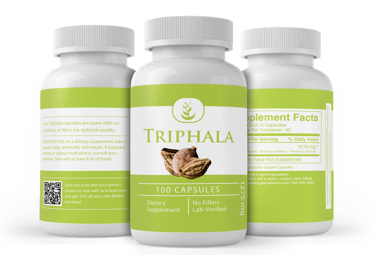 PURE ORIGINAL INGREDIENTS Triphala Extract - 100 Capsules - image 4