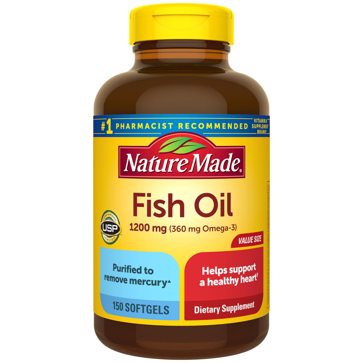 Nature Made Fish Oil Omega 3 1200 mg - 150 Softgels