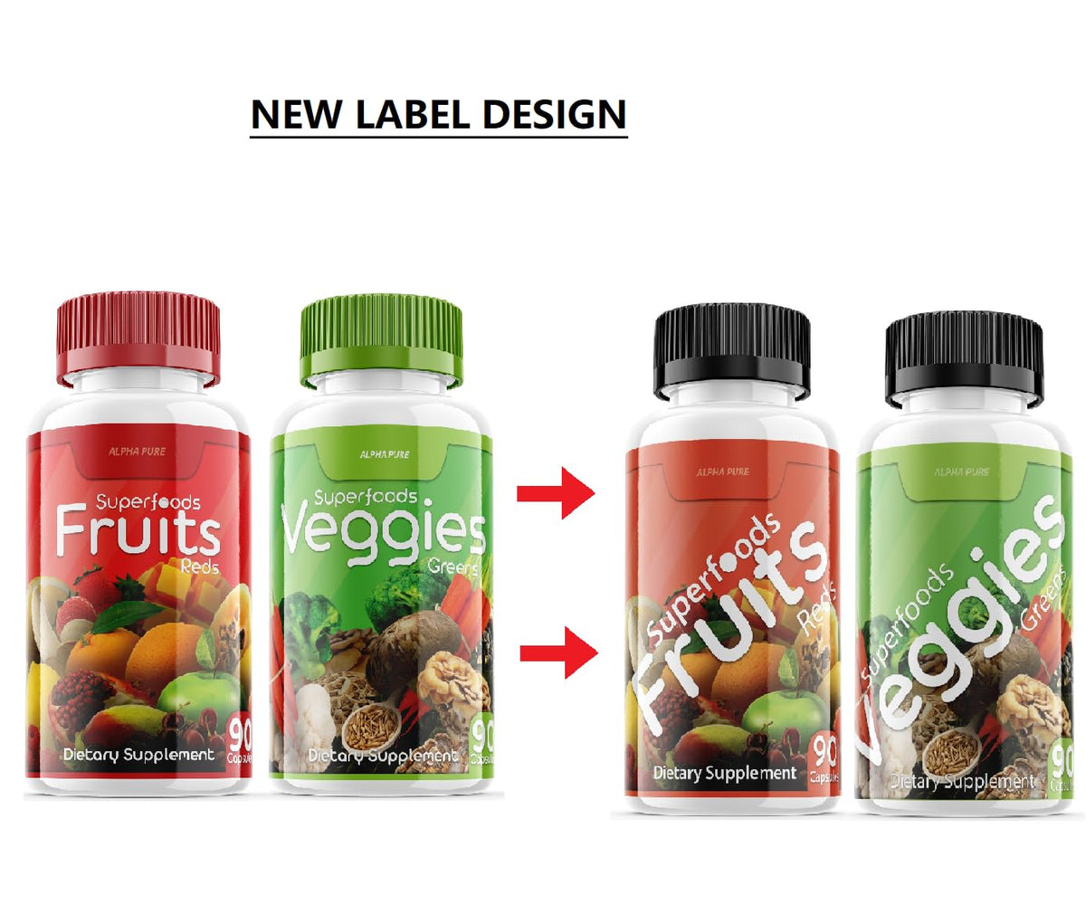 Alpha Pure Superfoods Greens & Veggies Capsules - 540 Capsules - image 2