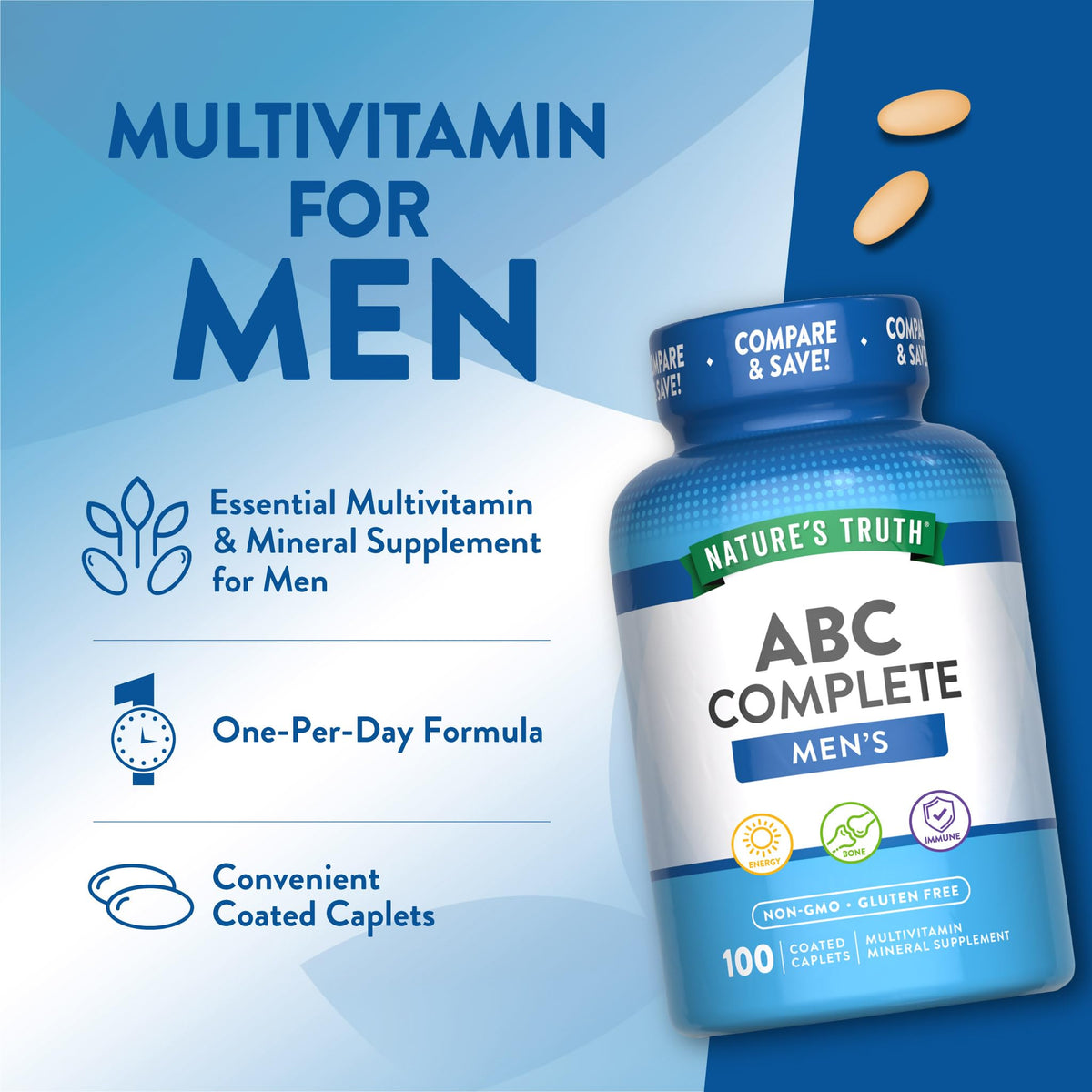 Nature's Truth Multivitamin for Men with Iron - 100 Caplets - image 5