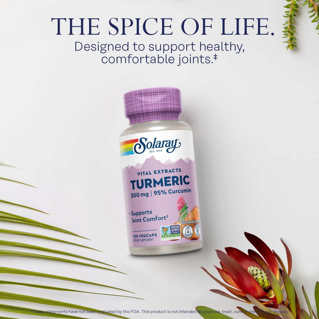 SOLARAY Turmeric 300 mg Joint Support - 120 Capsules - image 3