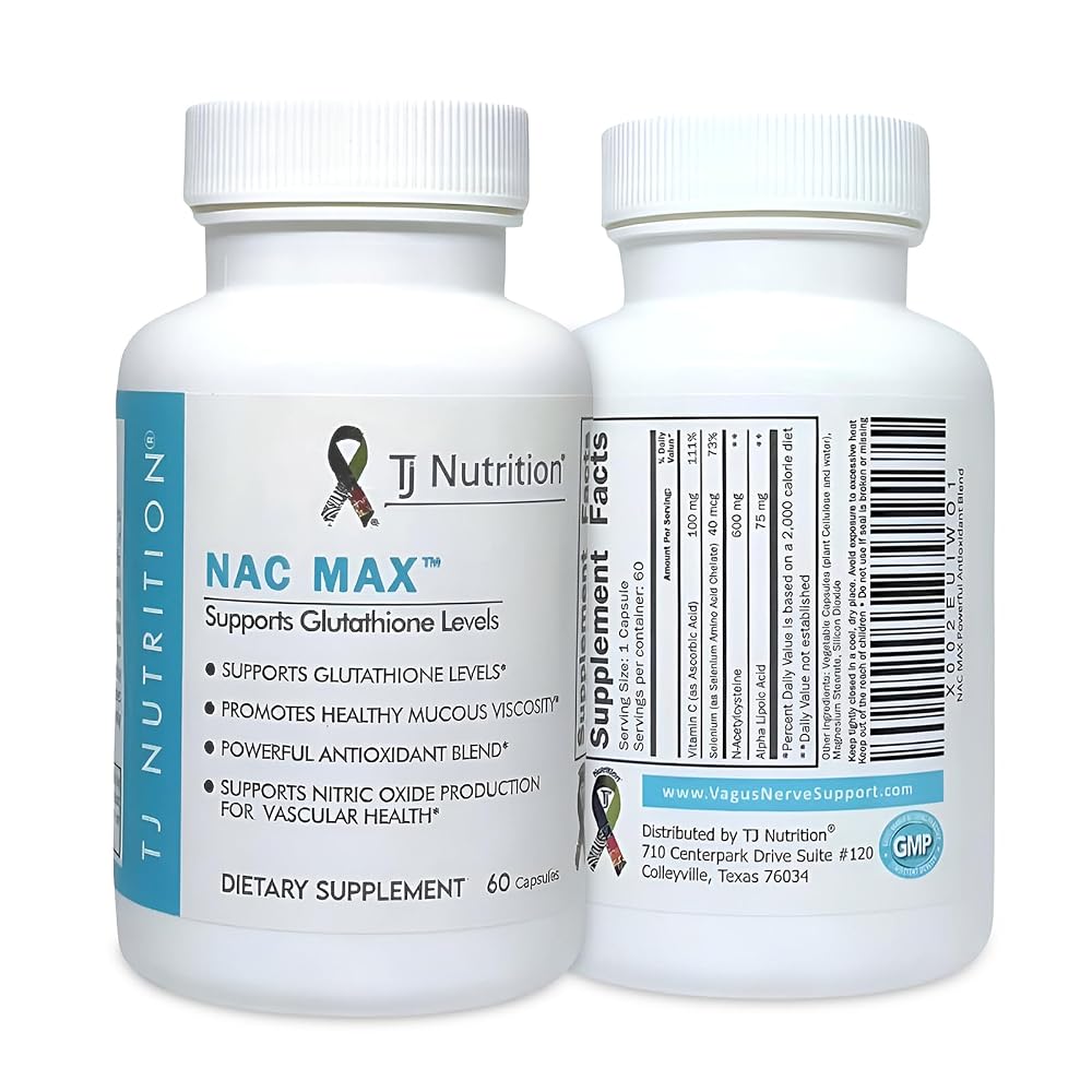 TJ Nutrition NAC MAX N-Acetylcysteine Antioxidant Blend - 60 Capsules