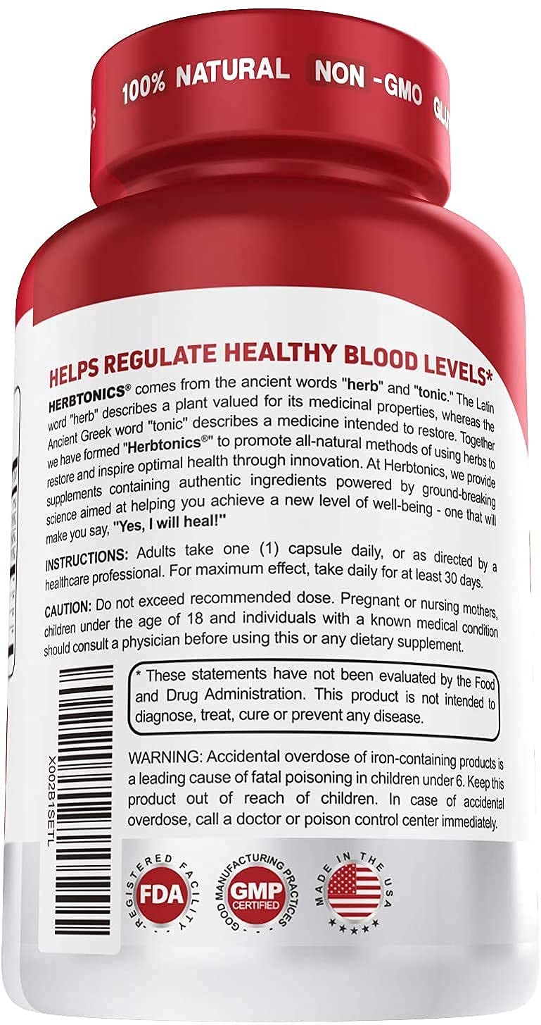 Herbtonics Iron Supplement for Women & Men, Blood Building Support - 30 Capsules - image 5