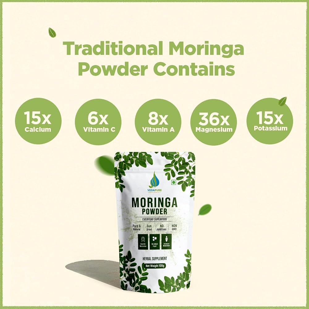 VEDAPURE Organic Moringa Oleifera Leaf Powder - 3.5 oz - image 4