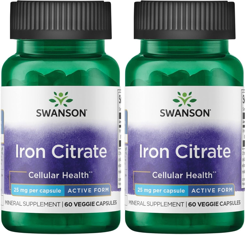 Swanson Iron Citrate 25 mg - 120 Vegetarian Capsules