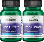 Swanson Iron Citrate 25 mg - 120 Vegetarian Capsules