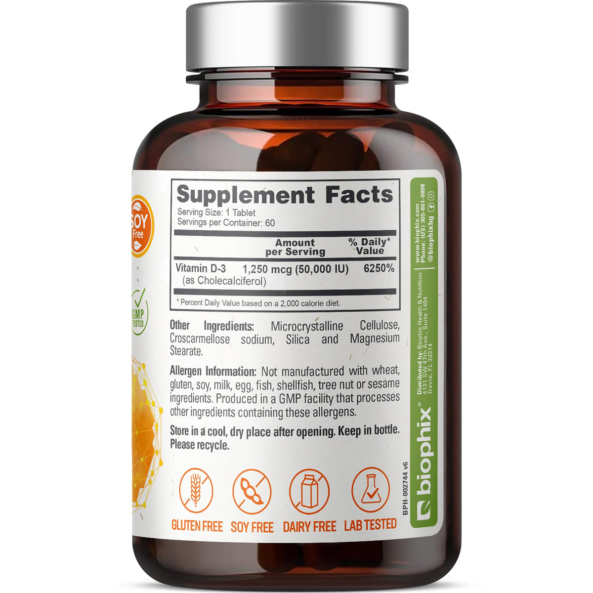 biophix Vitamin D-3 50000 IU Tablets - 60 Count - image 2