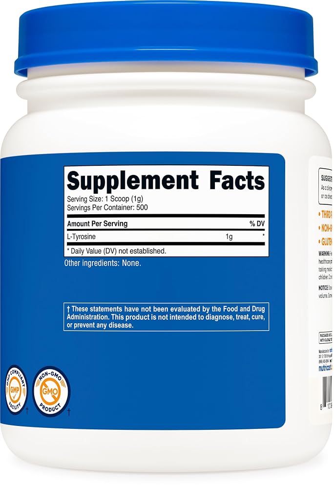 Nutricost L-Tyrosine Powder - Pure L-Tyrosine Powder - 3G Per Serving - image 6