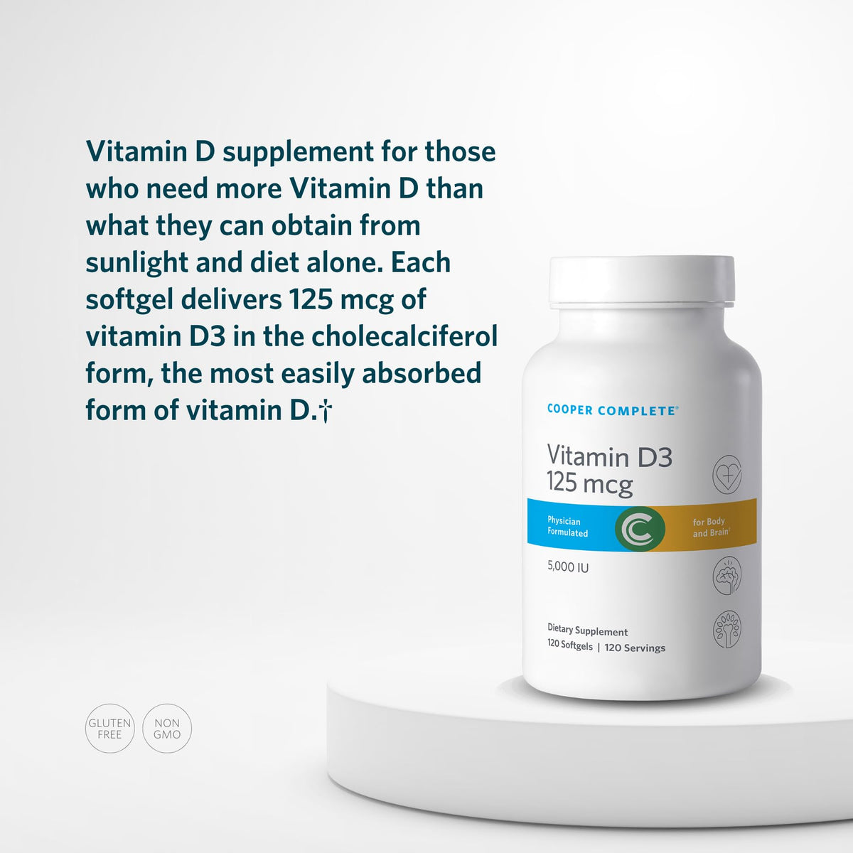 Cooper Complete Vitamin D3 5000 IU Softgels - 120 Count - image 5
