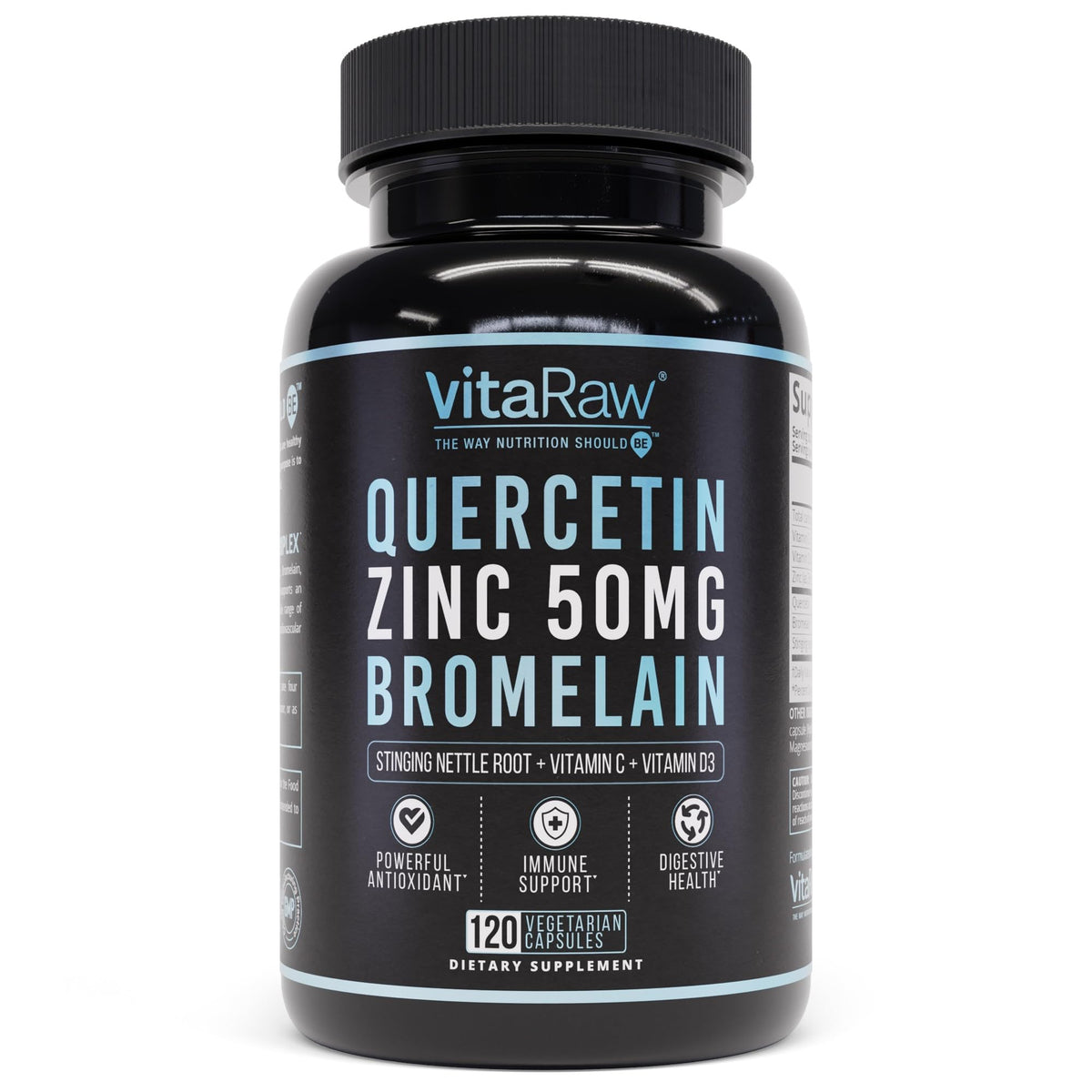 VitaRaw Quercetin with Bromelain 500mg - 120 Capsules