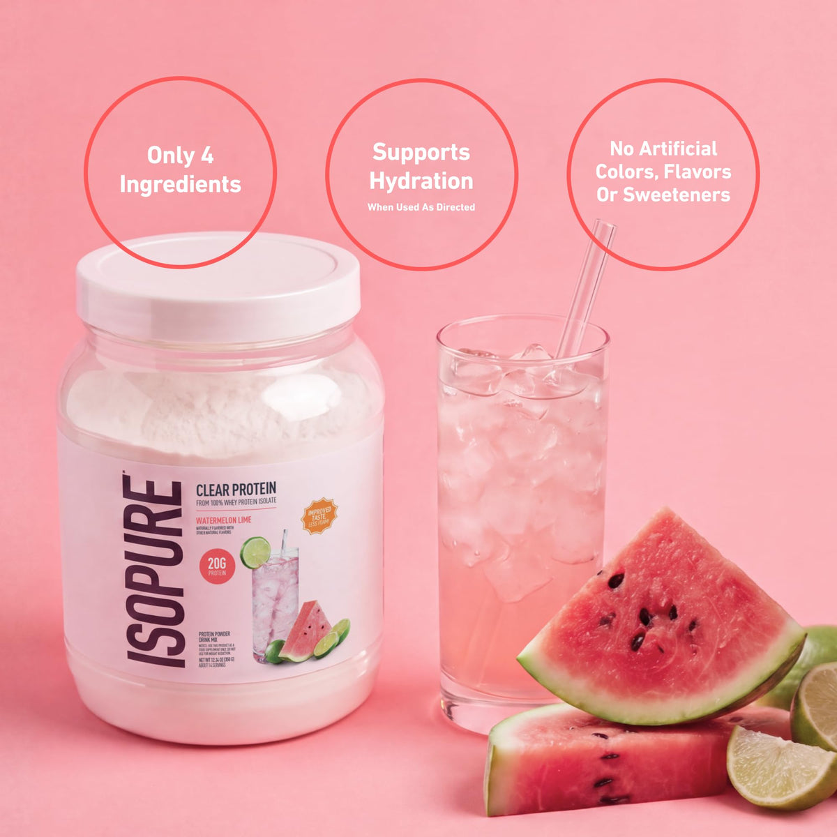 Isopure Clear Whey Isolate Protein Powder Watermelon Lime - 14 Servings - image 6