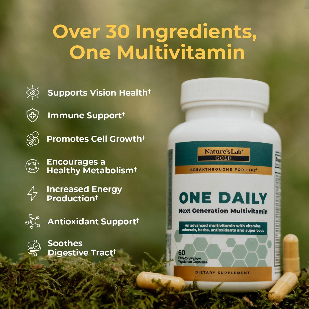 Nature's Lab Gold One Daily Multivitamin - Contains 19 Essential