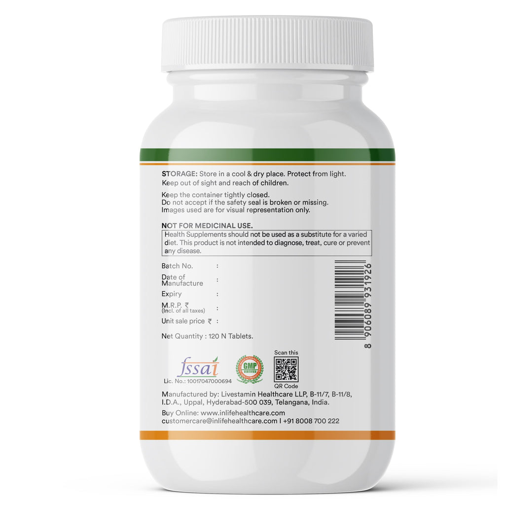 INLIFE Calcium Magnesium Zinc Vitamin D K2 Supplement - 120 Tablets - image 9