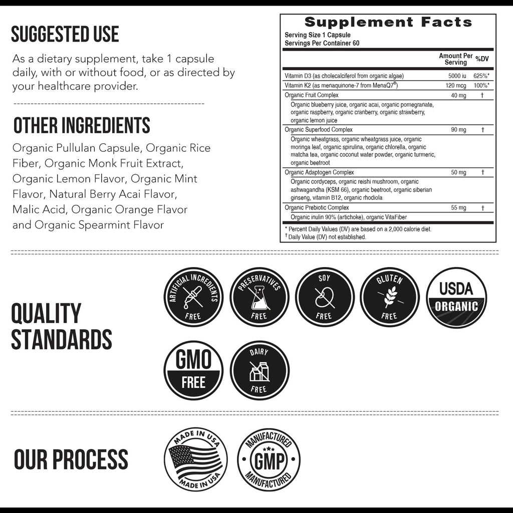 Triquetra Health Organic Plant D3 + K2 (5000 iu D3) - All-Trans MK7