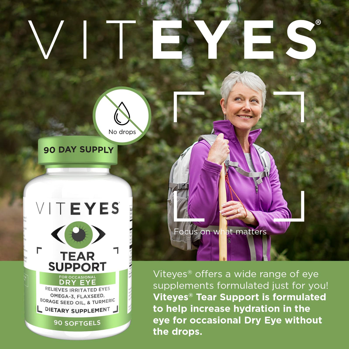 Viteyes Tear Support Eye Soothing Blend - 90 Softgels - image 2