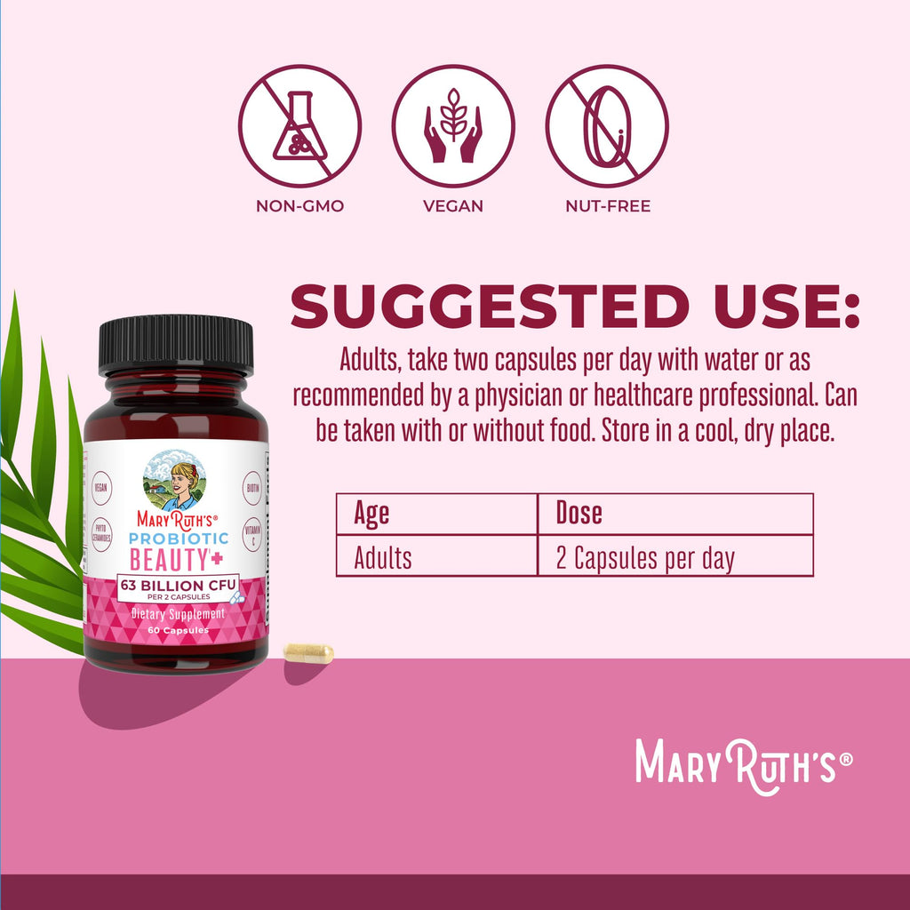 MARYRUTH'S Probiotic Beauty Capsules for Skin Support - 60 Count - image 3