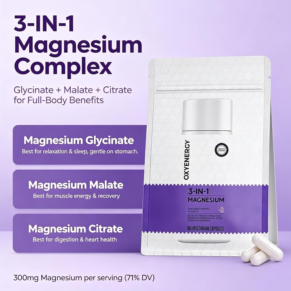 OxyEnergy Magnesium Complex 300mg - 180 Capsules - image 5