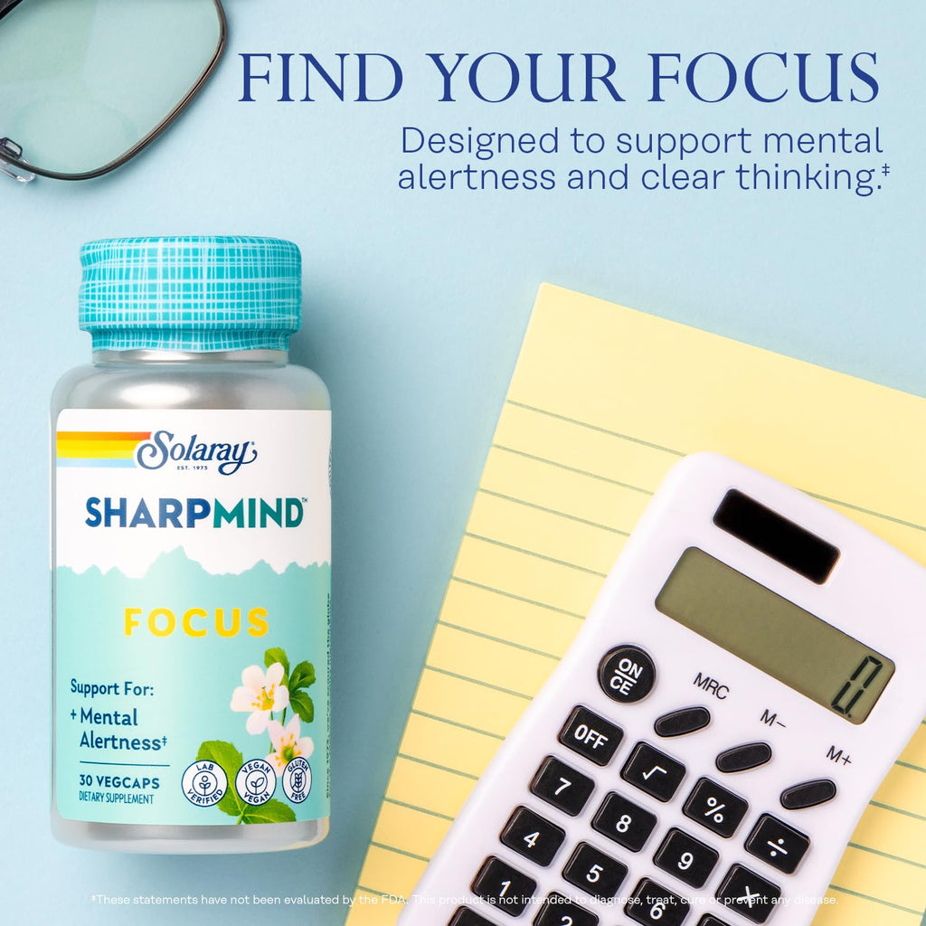 SOLARAY SharpMind Focus Mental Alertness Nootropic - 30 Vegetarian Capsules - image 3
