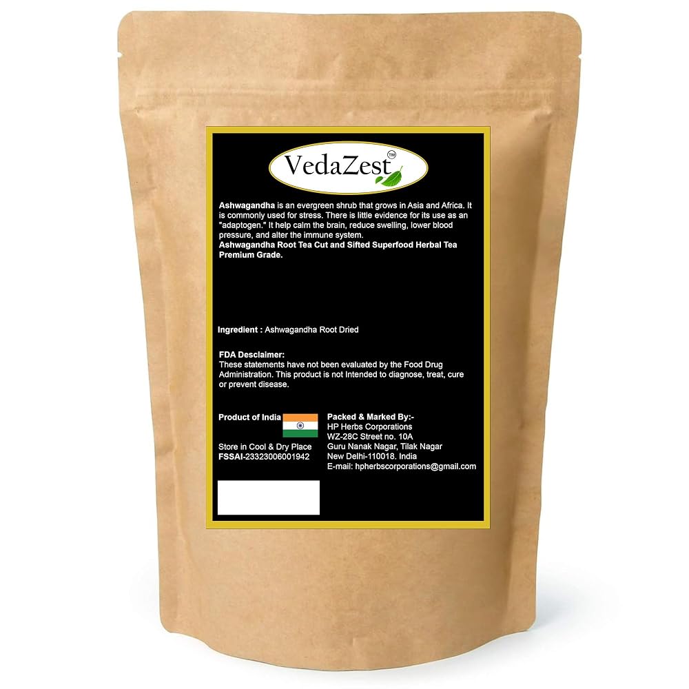 Vedazest Organic Ashwagandha Root Whole Raw - 100g - image 3