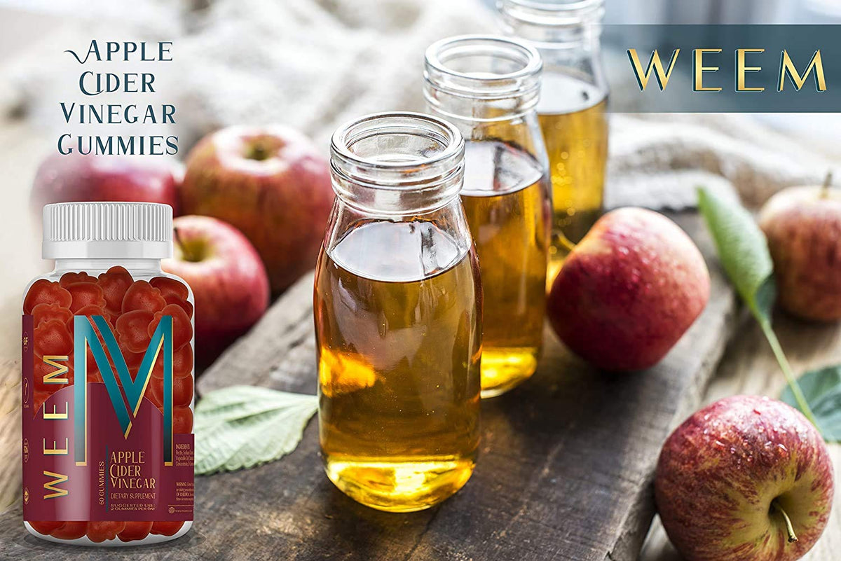 WEEM Apple Cider Vinegar Gummies with B12 & B9 - 60 Gummies - image 6