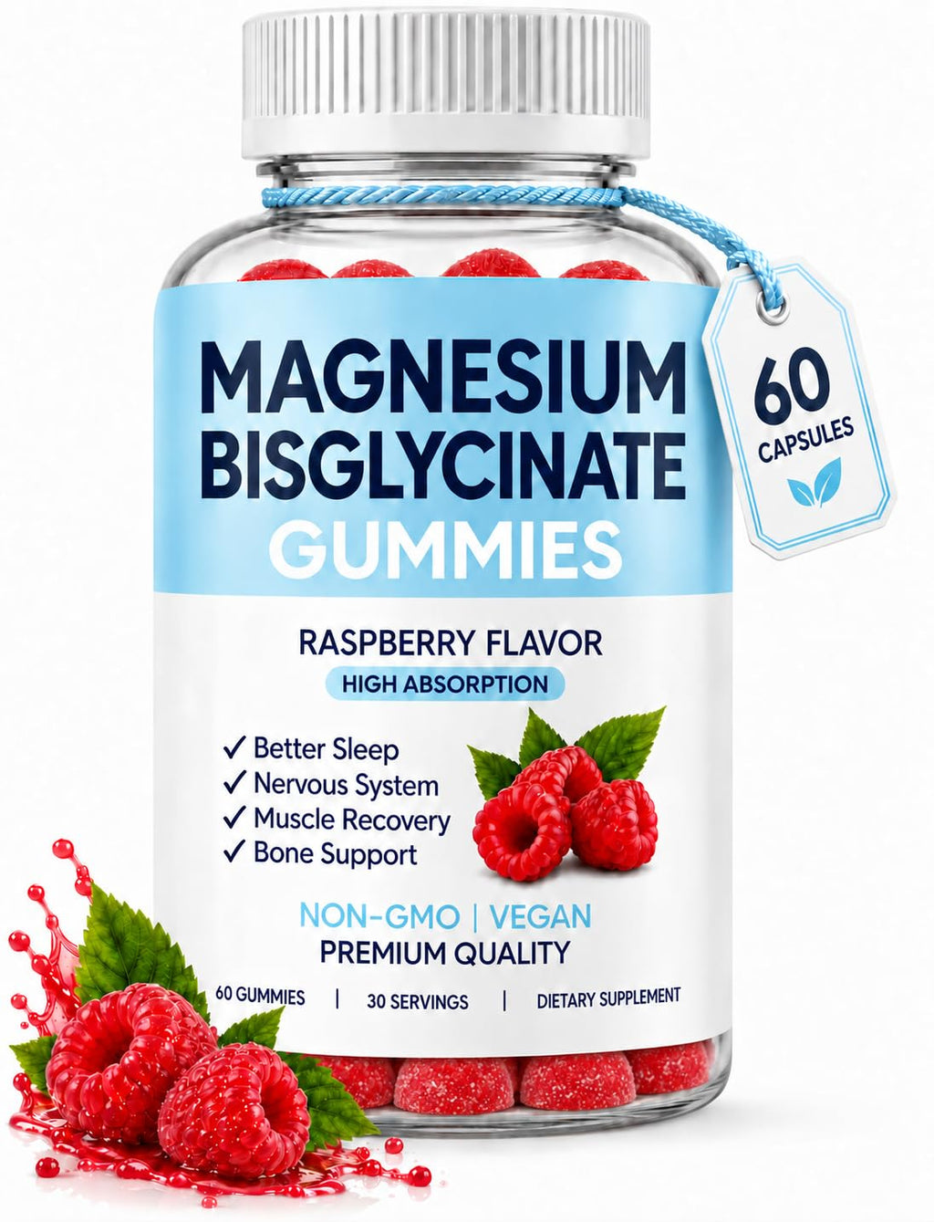 VITAL POWDER Magnesium Bisglycinate Gummies - 60 Count