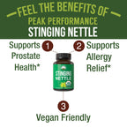 Peak Performance Organic Stinging Nettle Vegan Capsules - 60 Count - image 2