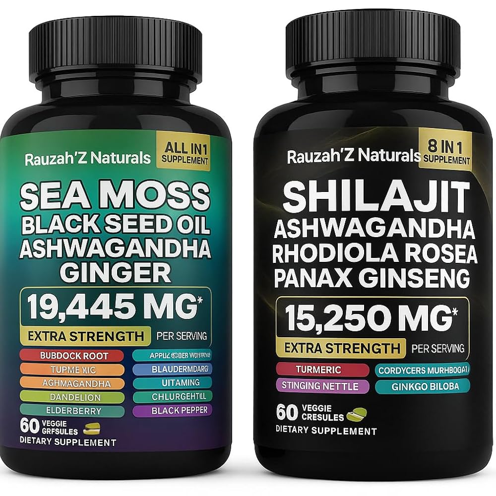 Generic Sea Moss and Shilajit Bundle Herbal Supplement - 120 Capsules