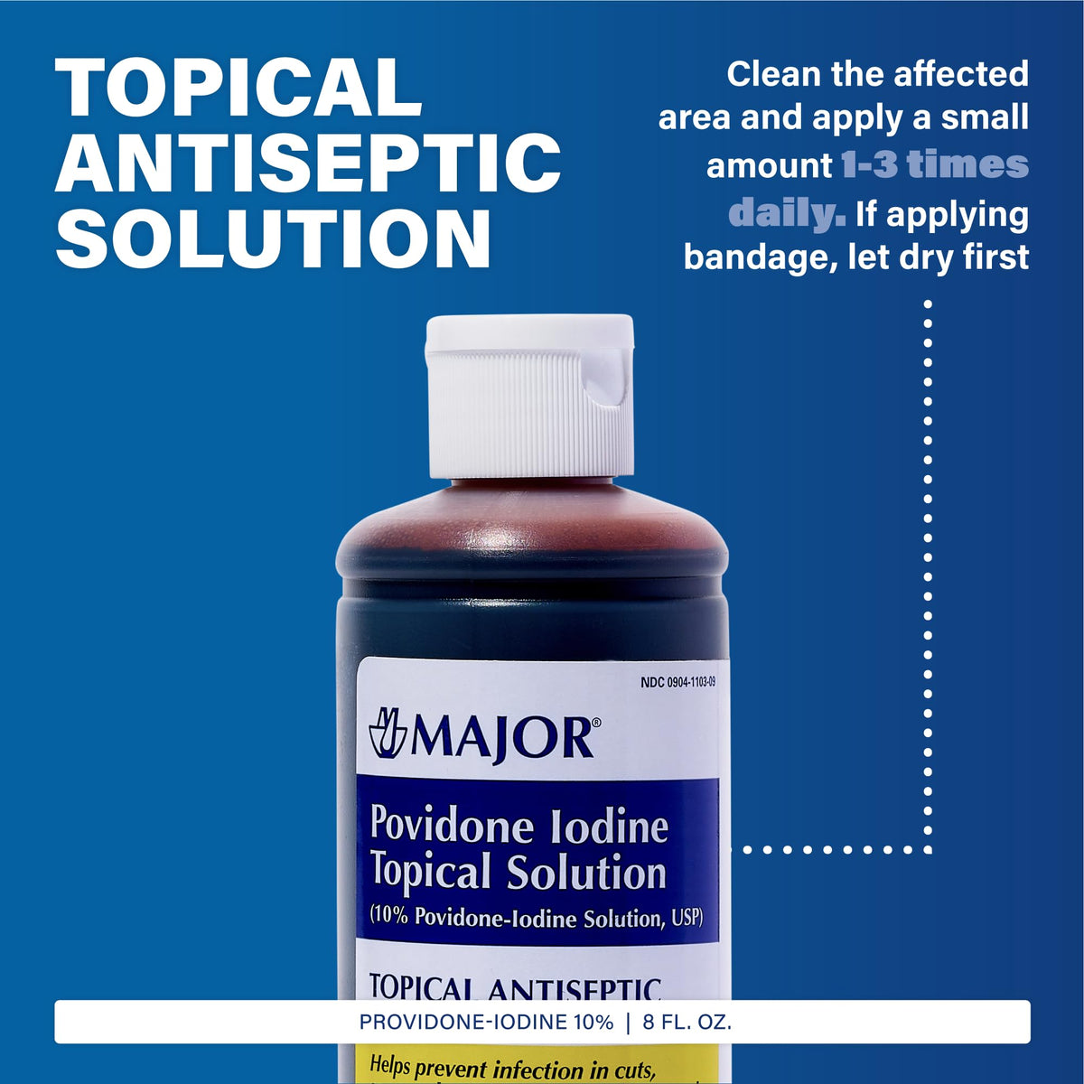MAJOR 10% Povidone-Iodine Liquid Topical Solution - 8 Fl. Oz. - image 3